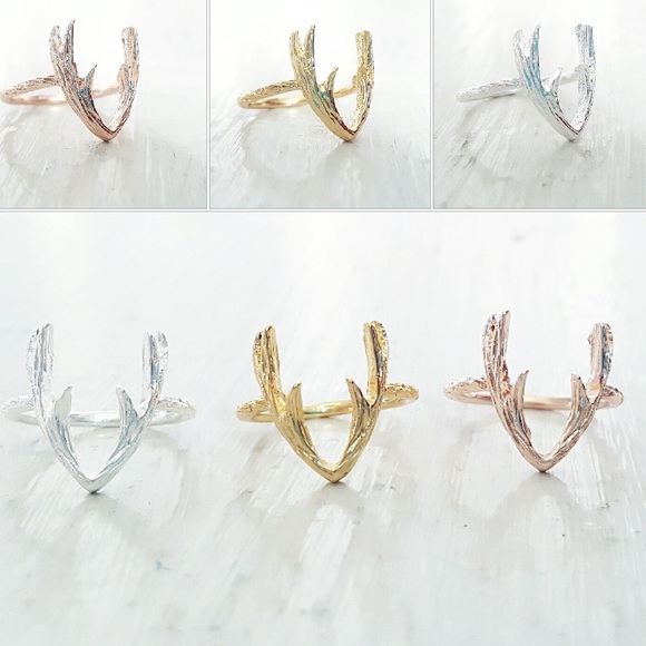 Antler Rings >Gold - Rose Gold - Silver< - Picture 1 of 5